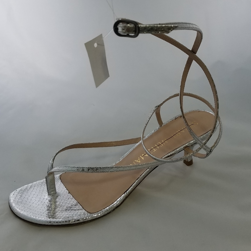 Stuart weitzman Jimenez silver snake 39 8.5 sandal - Picture 1 of 4